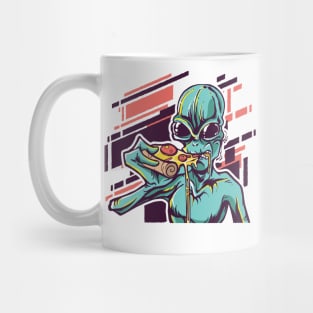 Alien Eating Pizza Mug